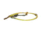 Thumbnail: Neon yellow cable lead with chain. Solid brass snap in handle and on dog end. Cable leash has floating ring. Leash is 5 foot.