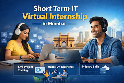 Students participating in short-term IT virtual internship with live project training at Evision Technoserve