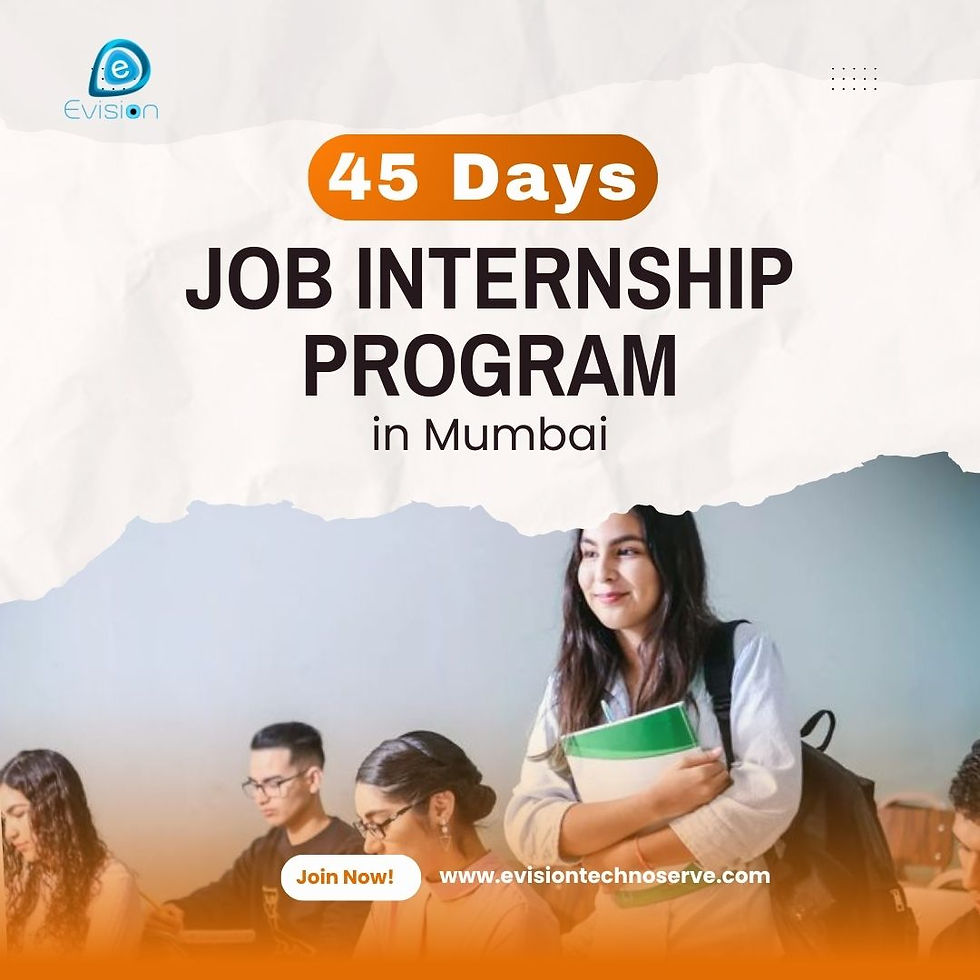 Students attending 45 days job internship with placement support in Mumbai at Evision Technoserve
