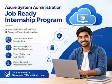 Azure System Administration Job Ready Internship Program at Evision Technoserve with hands-on Azure cloud administration, server management, networking, and live project training