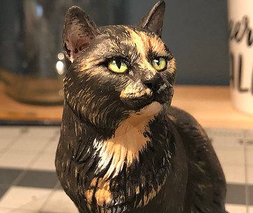 cat, sculpture, figurine, art