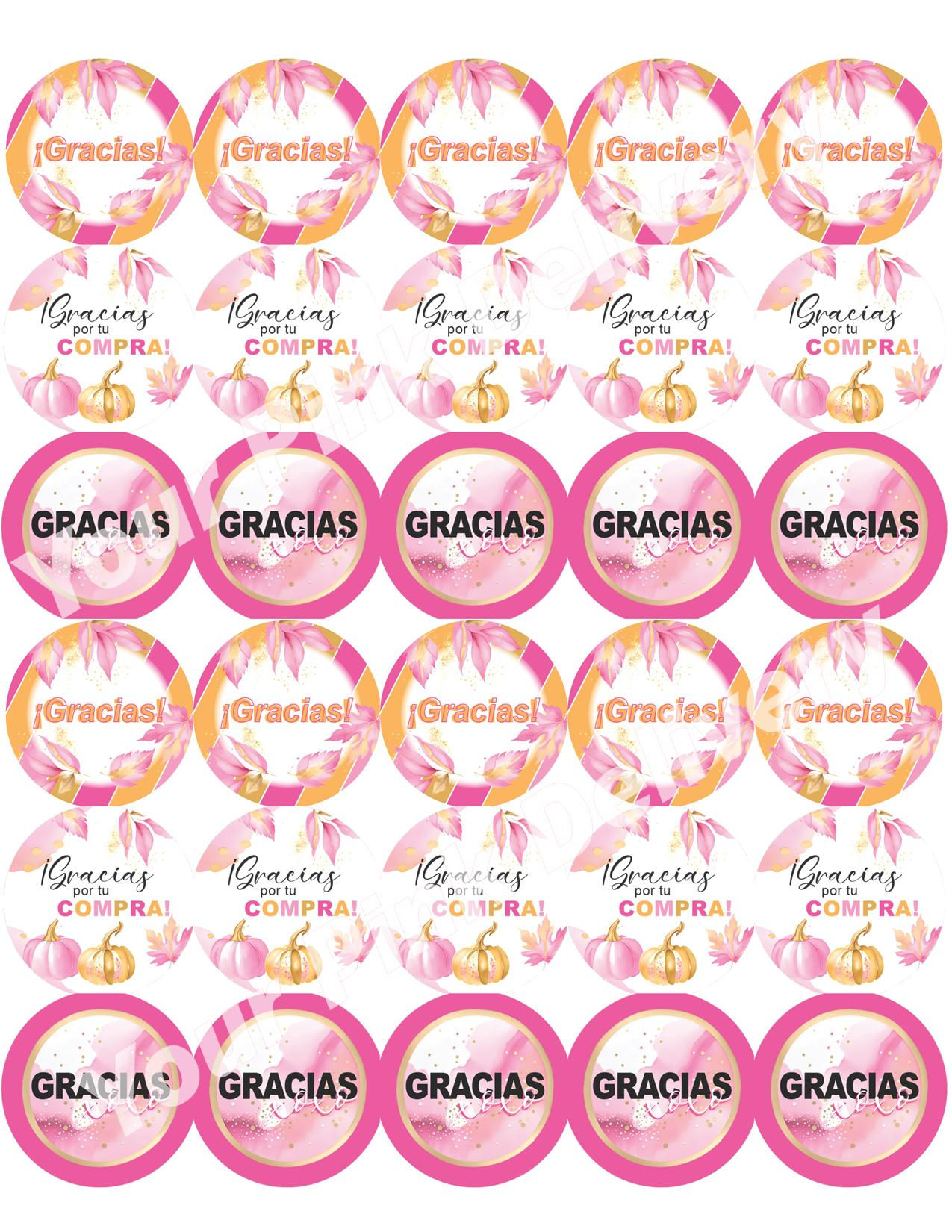 Spanish Gracias - Thank You (Fall Pink)