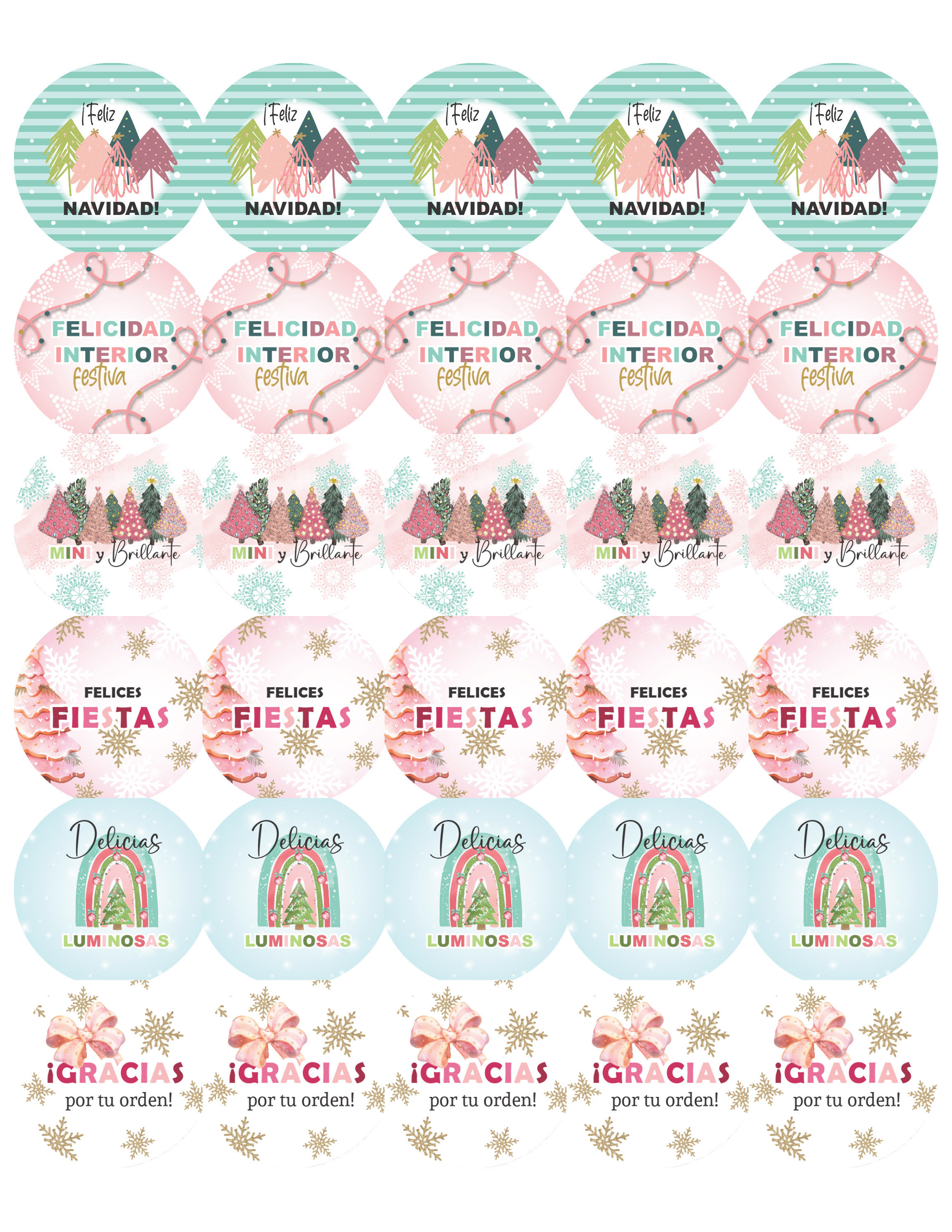 Spanish Variedad de lindas pegatinas Navideña - Cute Christmas Stickers