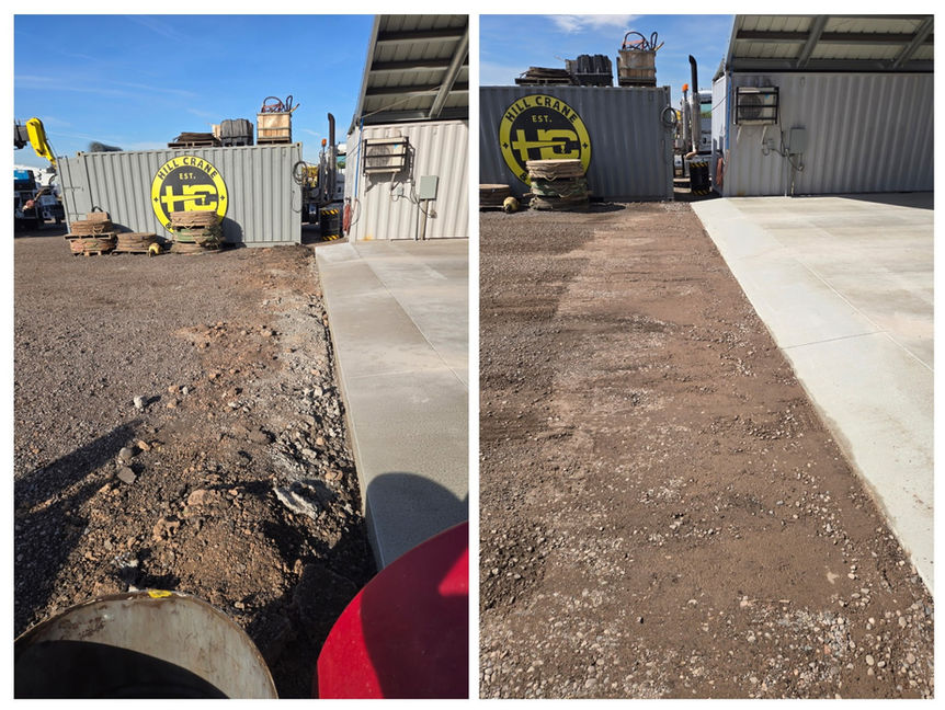 Site grading ensuring proper elevation and slope