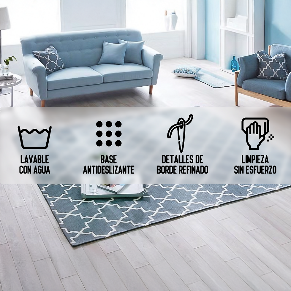 Miniatura: Sisal-Look Modern Jacquard Carpet (Color: Blue)