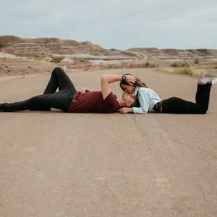 Couple engagement photos in Dumheller Alberta