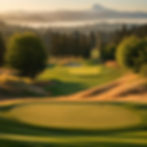9 hole golf course in Portland, Oregon, with small rolling mountains in the distance.jpg