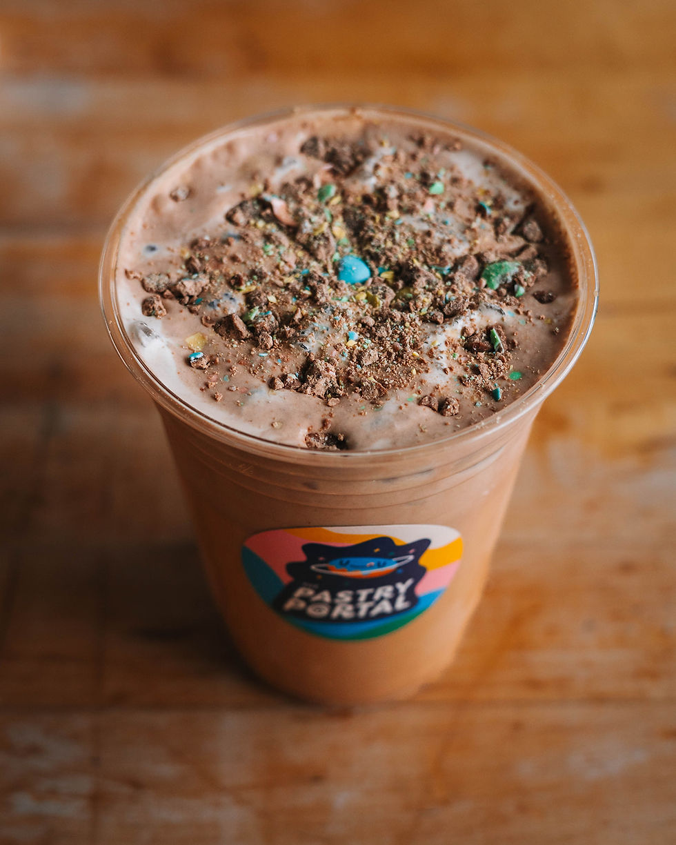 Iced Mini Egg Latte with Mini Egg Cold Foam