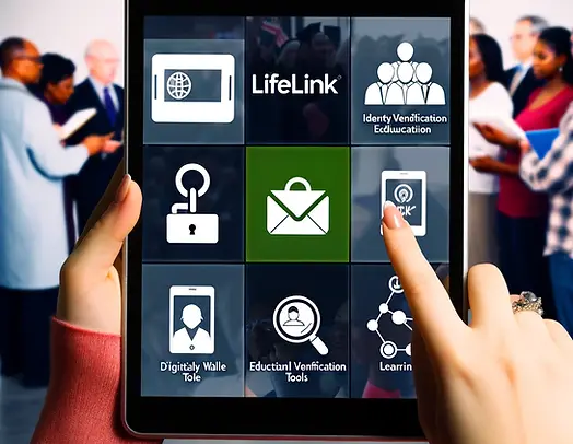 DALL·E 2024-05-19 21.29.29 - An image of the LifeLink tablet, a sleek, modern device held 