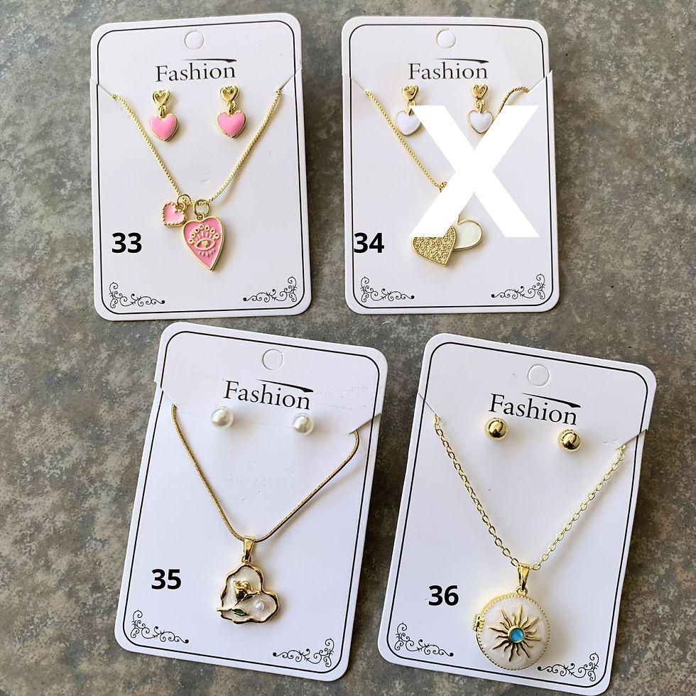 Miniatura: M:4.6$ / D:5.5$ - JUEGO CADENA Y ZARCILLOS