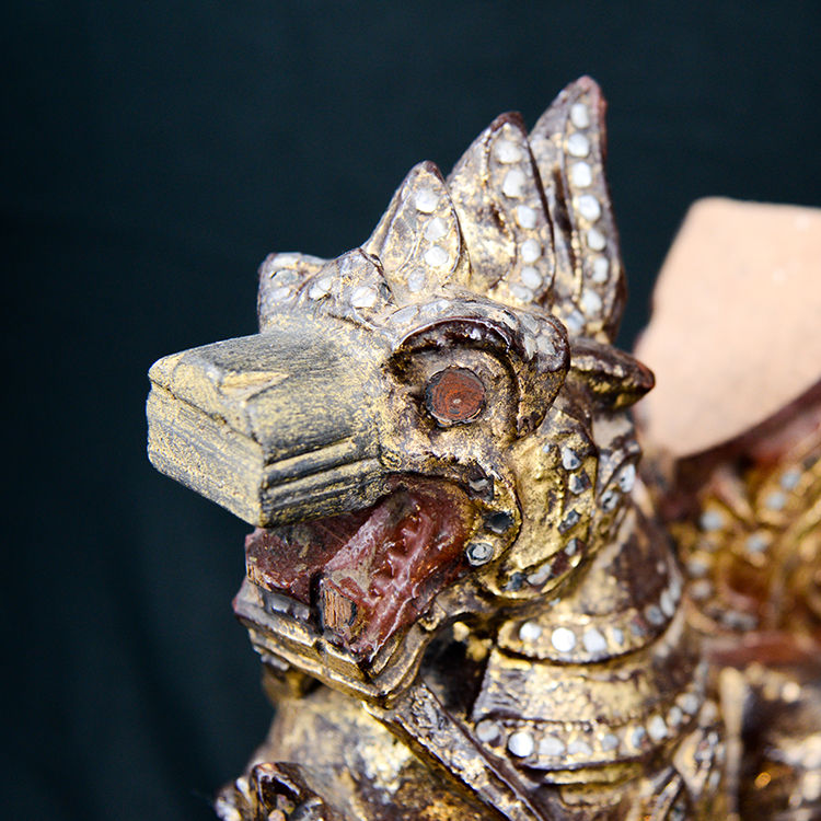 Thumbnail: WOODEN LION with stand , set of 2