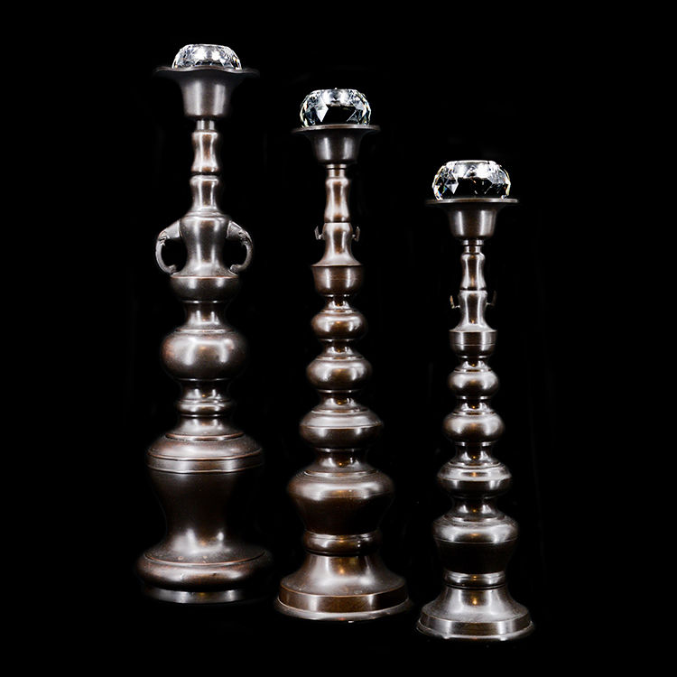 Thumbnail: TAISHO bronze candle holders #1