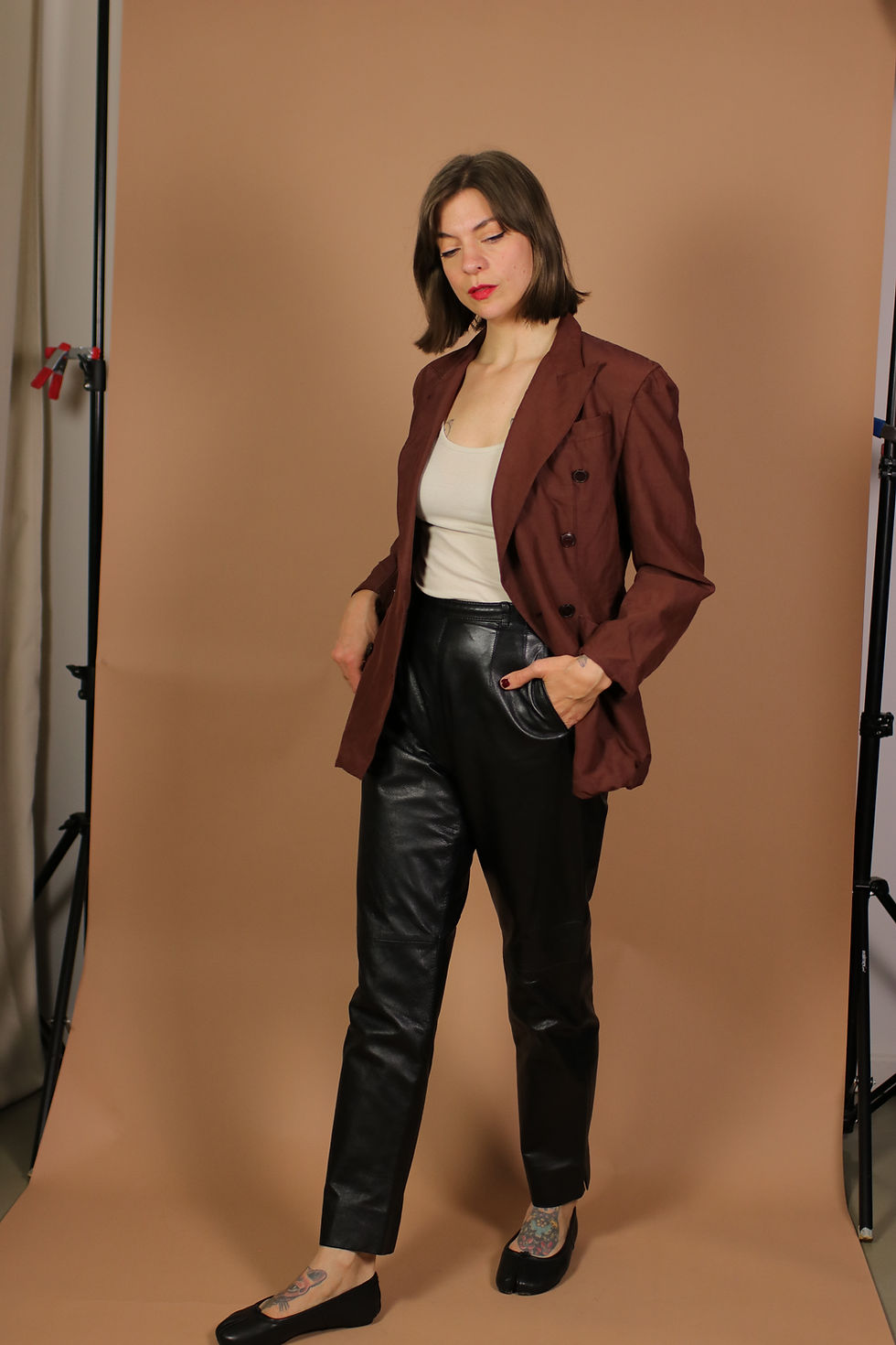 Thumbnail: 1990s Jean Paul GAULTIER Rust Orange Brown Blazer Jacket - Size Xs