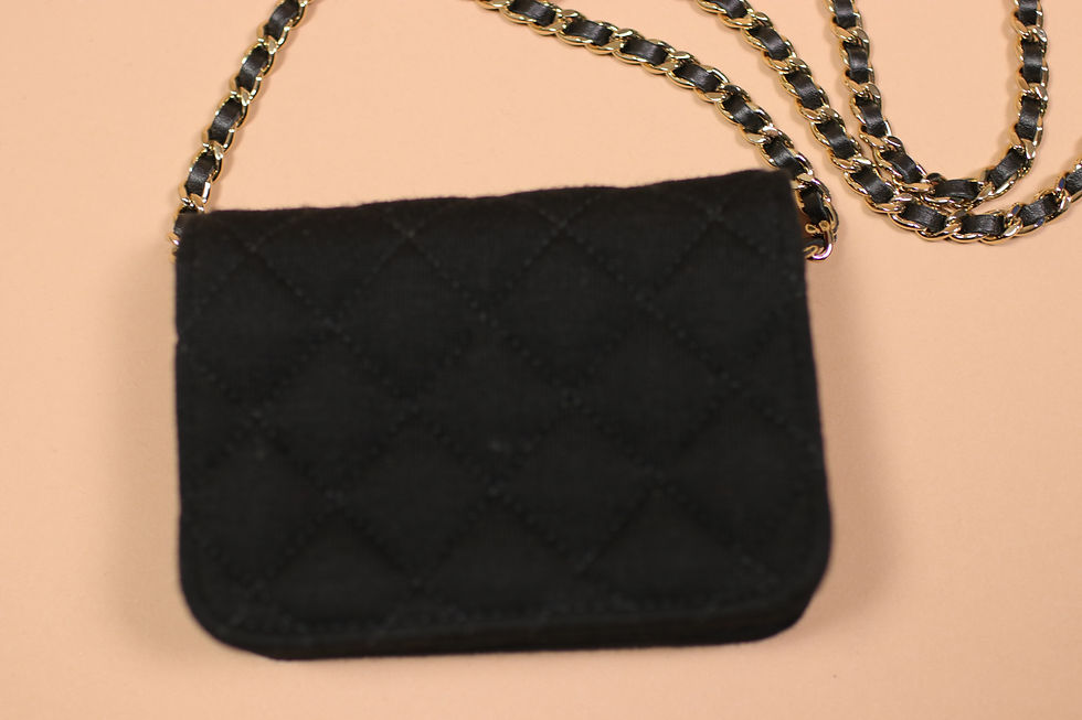 Thumbnail: Black and Red Chanel Mini Flap Canva Bag