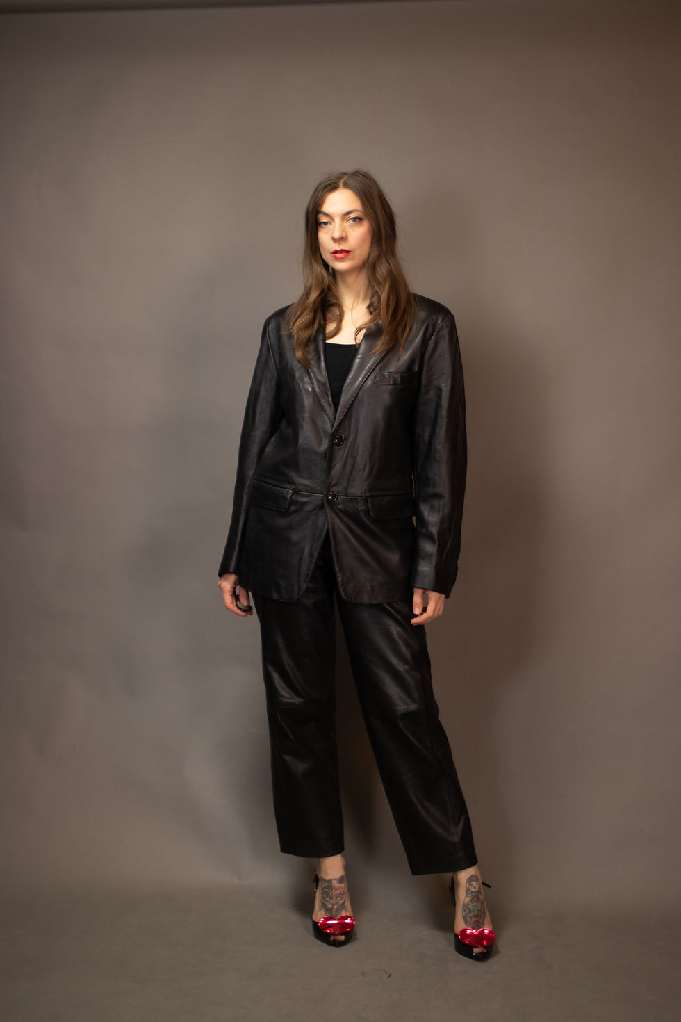 Thumbnail: 1990s Black Leather Jacket - Size S (men)