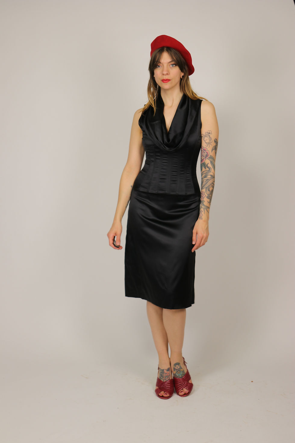 Thumbnail: 1990S DOLCE & GABBANA Black Silk Corset Dress – Size S