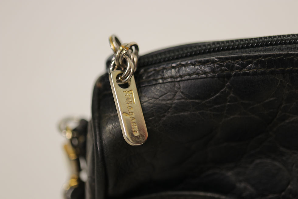 Thumbnail: Salvatore Ferragamo Black Crocodile Leather Bag