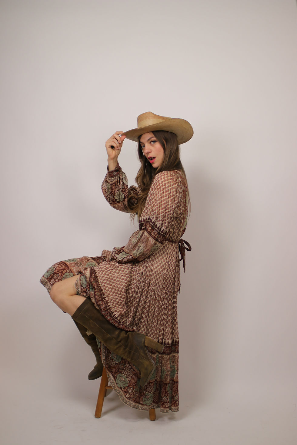 Thumbnail: Original 1970s Ritu Kumary Hippy Dress - S-M