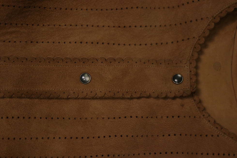 Thumbnail: 1960s Brown Suede Leather Dess - Size S-M