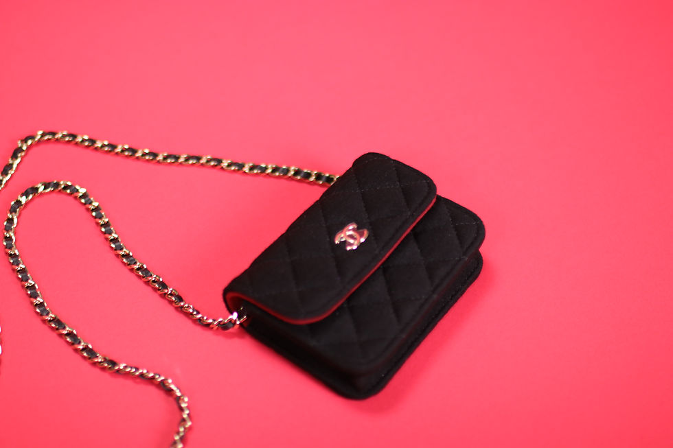 Thumbnail: Black and Red Chanel Mini Flap Canva Bag
