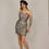 Thumbnail: SCALA Silk Sequin Mini Bustier Dress - Size S
