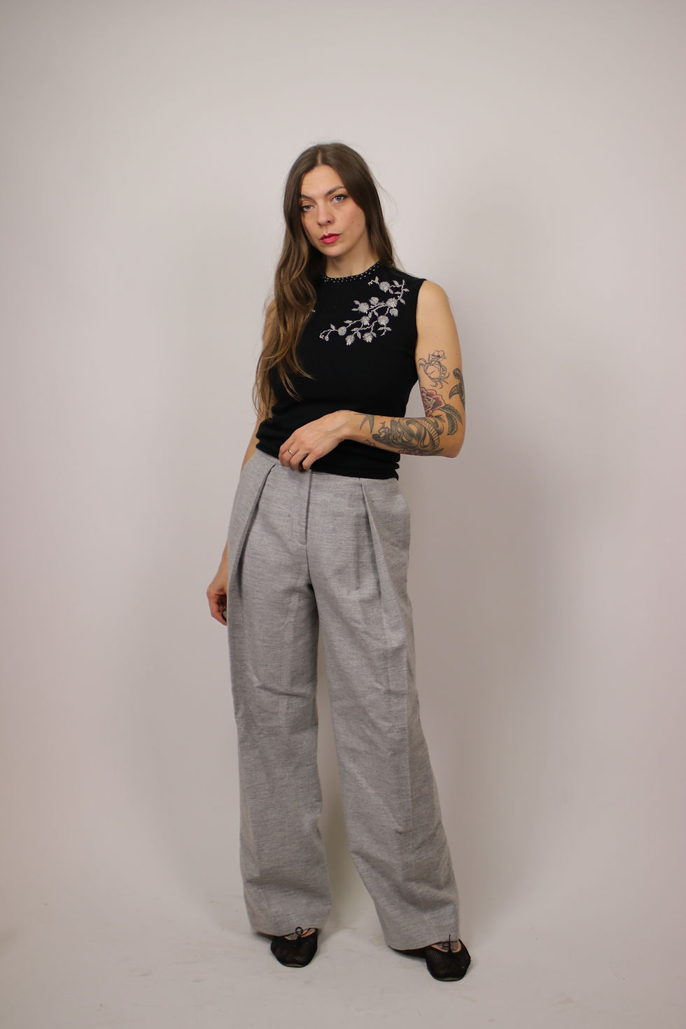 Thumbnail: AKRIS Wool and Cashmere Pants - Size Fr36 / S