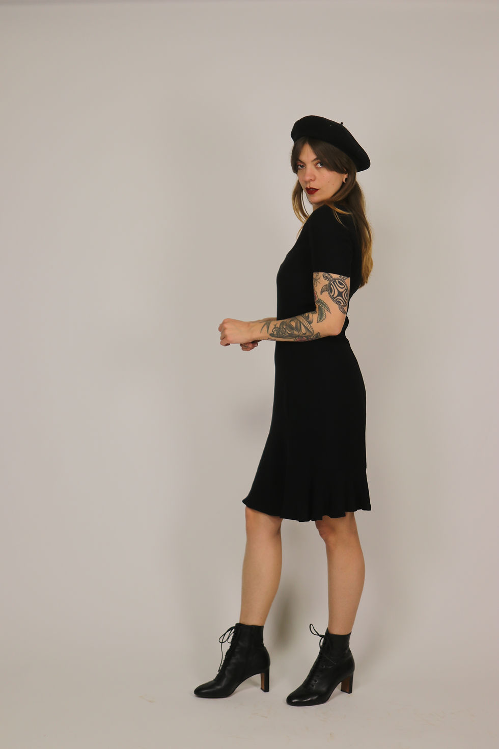 Thumbnail: 1980s ESCADA Margaretha Ley Black Silk Dress - Size M