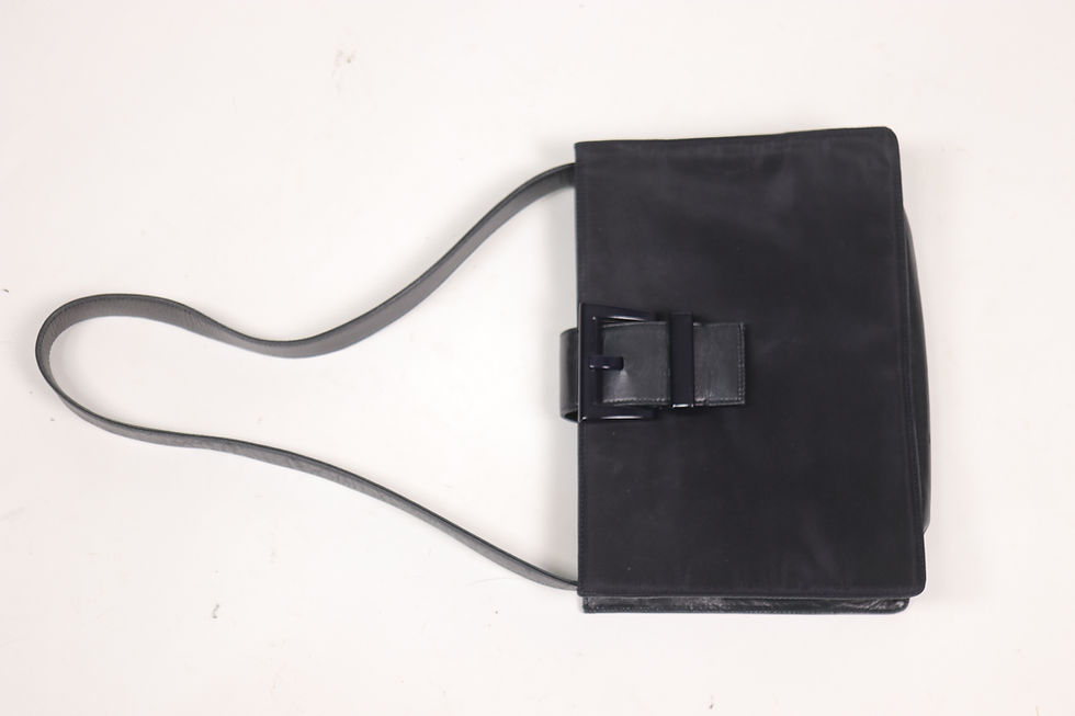 Thumbnail: RARE! 1990s PRADA Nylon and Leather Squared Bag