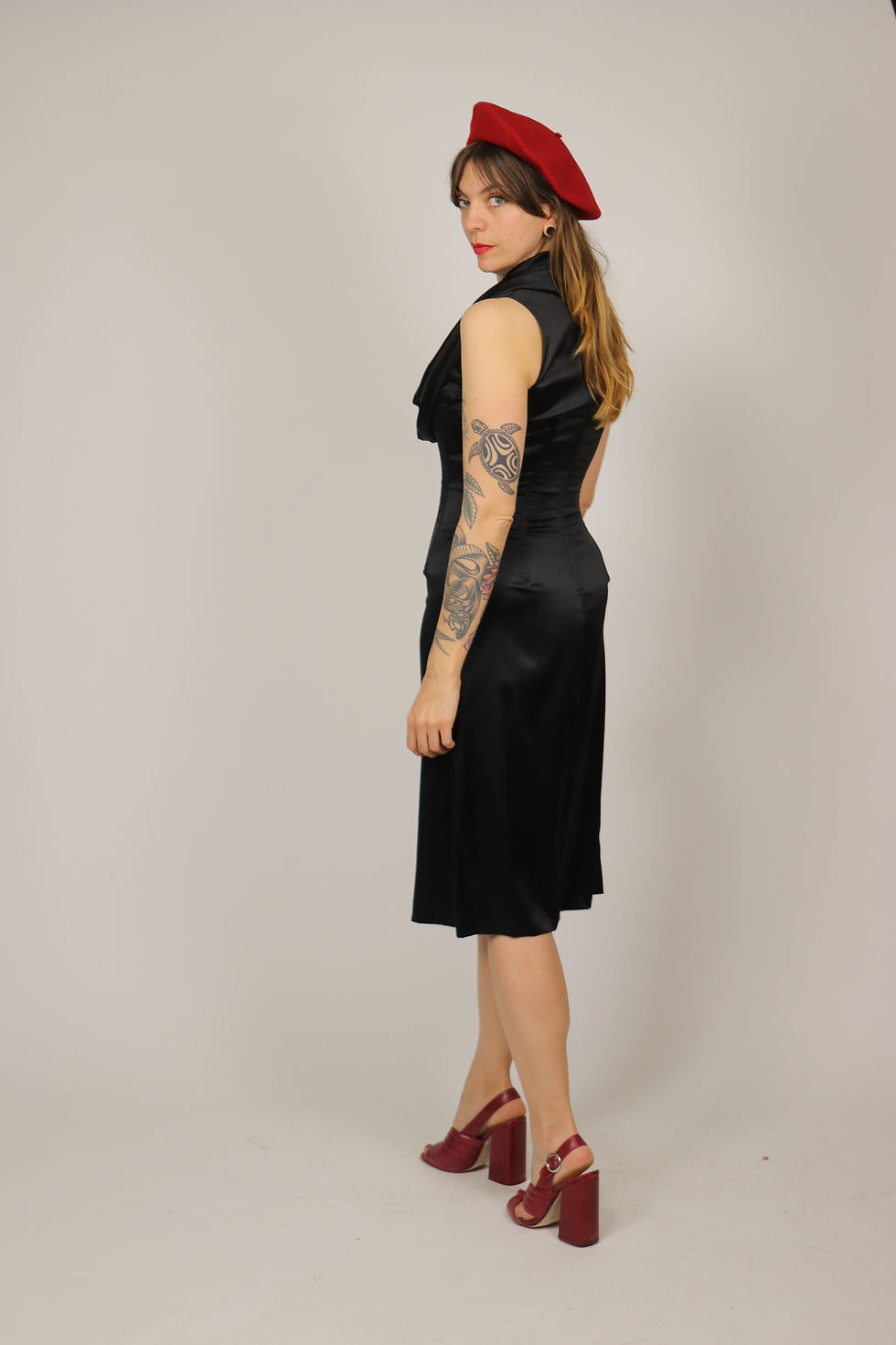 Thumbnail: 1990S DOLCE & GABBANA Black Silk Corset Dress – Size S