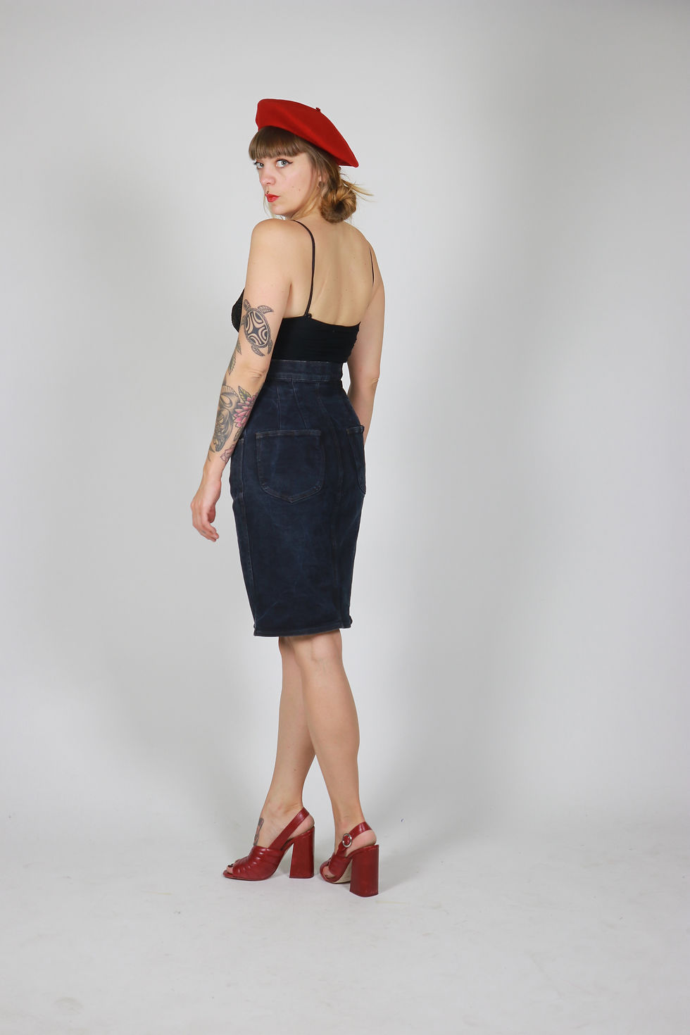 Thumbnail: 1990s JEAN PAUL GAULTIER Denim High Waisted Skirt - Size Xs/S