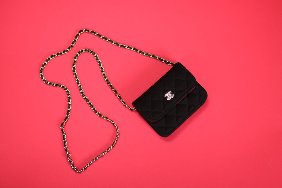 Thumbnail: Black and Red Chanel Mini Flap Canva Bag
