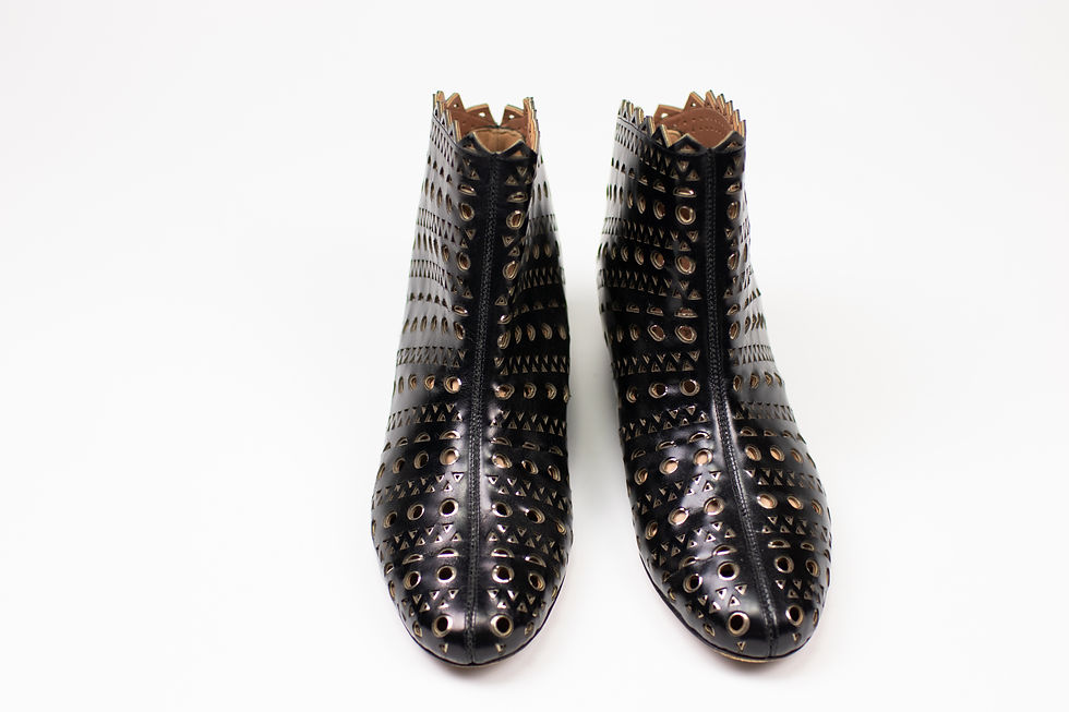 Thumbnail: AZZEDINE ALAÏA Wedges Booties - Alaia Studded Booties - Size 37