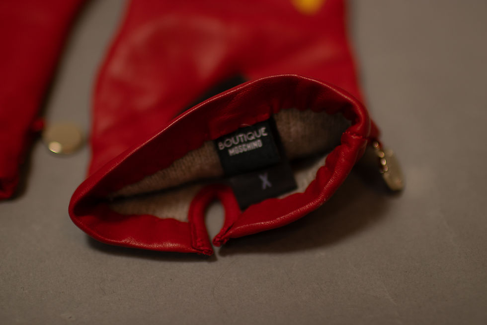 Thumbnail: MOSCHINO Heart Leather Gloves