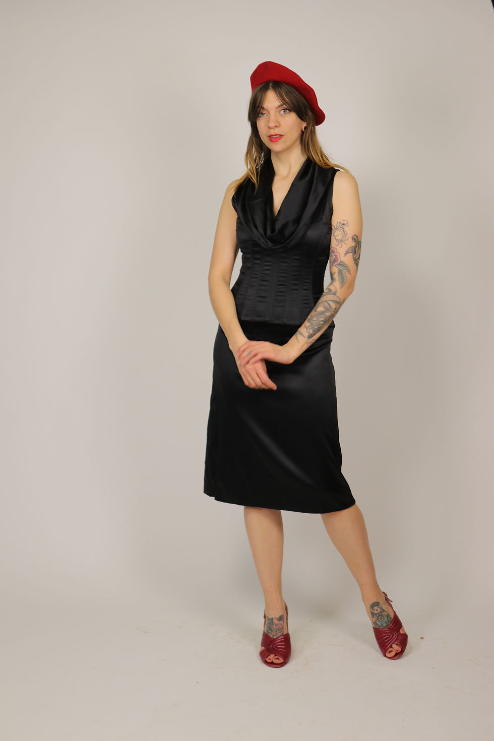 Thumbnail: 1990S DOLCE & GABBANA Black Silk Corset Dress – Size S