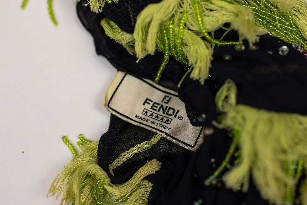 Thumbnail: Vintage FENDI Ornamented Scarf / Shawl