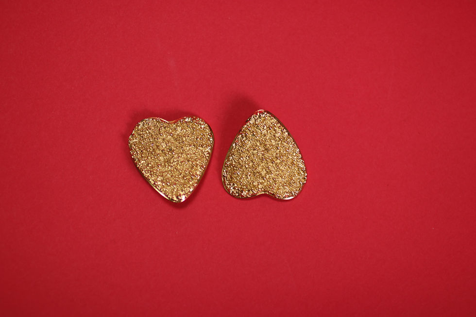 Thumbnail: Vintage YSL 1980s Heart Textured Earrings