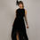 Thumbnail: 1960s Asymetrical Velvet and Silk Evening Dress - Size M