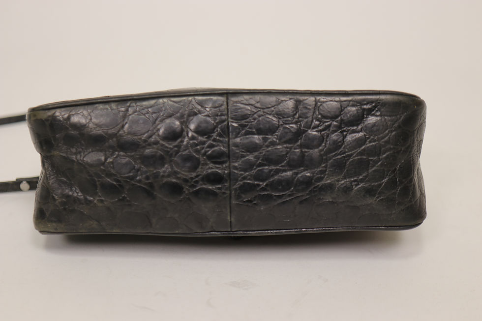 Thumbnail: Salvatore Ferragamo Black Crocodile Leather Bag