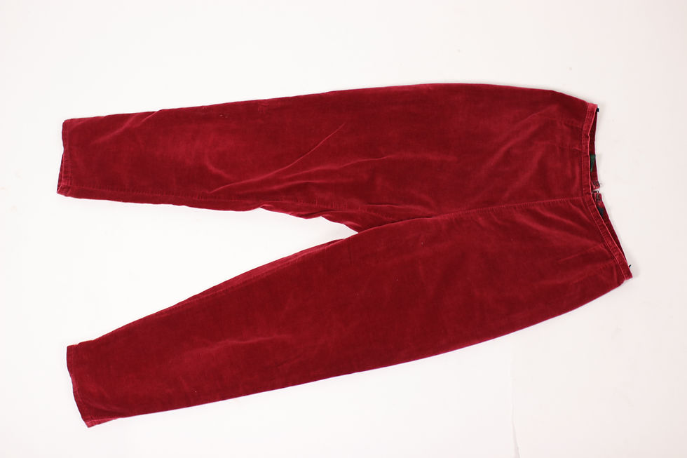 Thumbnail: 1990s Jean Paul Gaultier Red Velvet Capri Pants