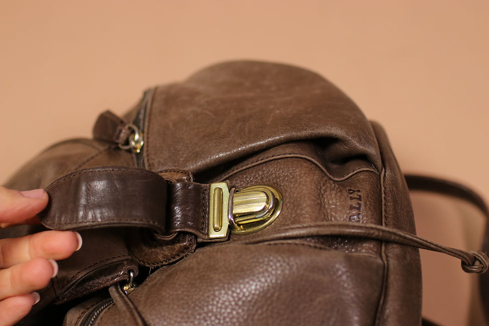 Thumbnail: Vintage 1980s BALLY Brown Leather Backpack