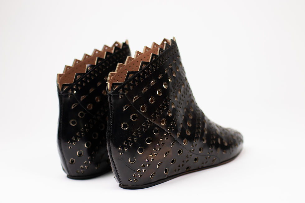 Thumbnail: AZZEDINE ALAÏA Wedges Booties - Alaia Studded Booties - Size 37