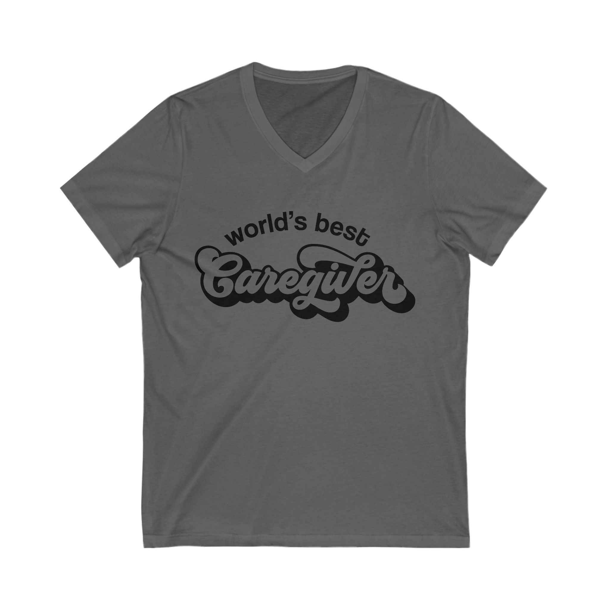 World's best Caregiver Unisex Jersey Short Sleeve V-Neck Tee
