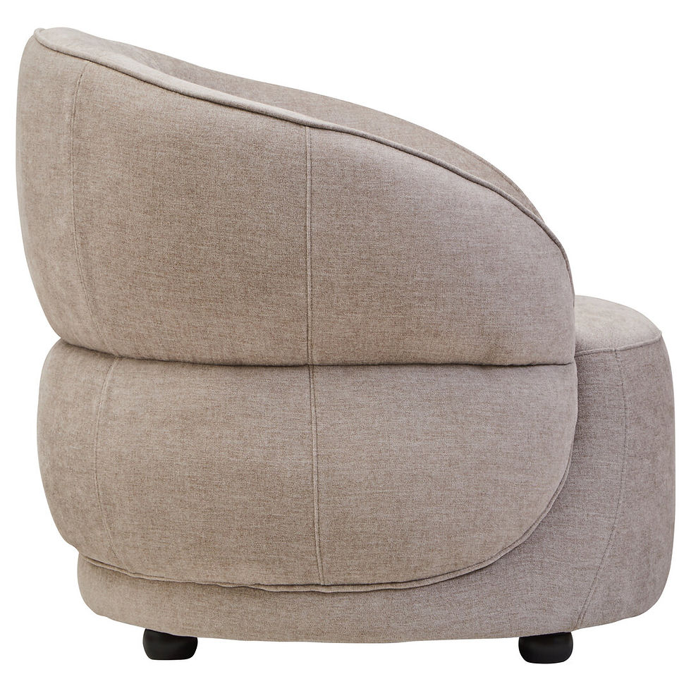 Thumbnail: Taupe Chenille Curved Chair