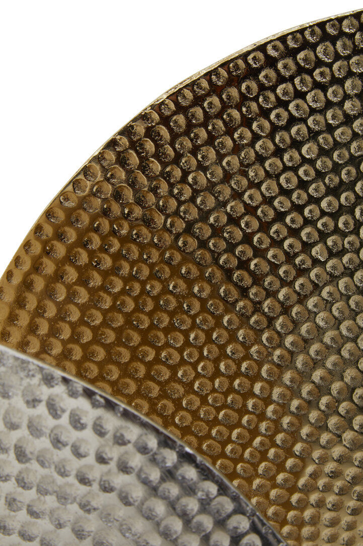 Thumbnail: Set Of 3 Hammered Metal Disc Sculptures with Marble Base