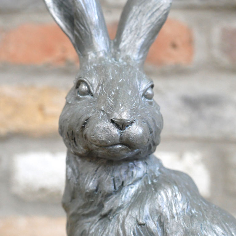 Thumbnail: Large Pewter Effect Rabbit Ornment