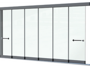 Cortina de vidro transparente.