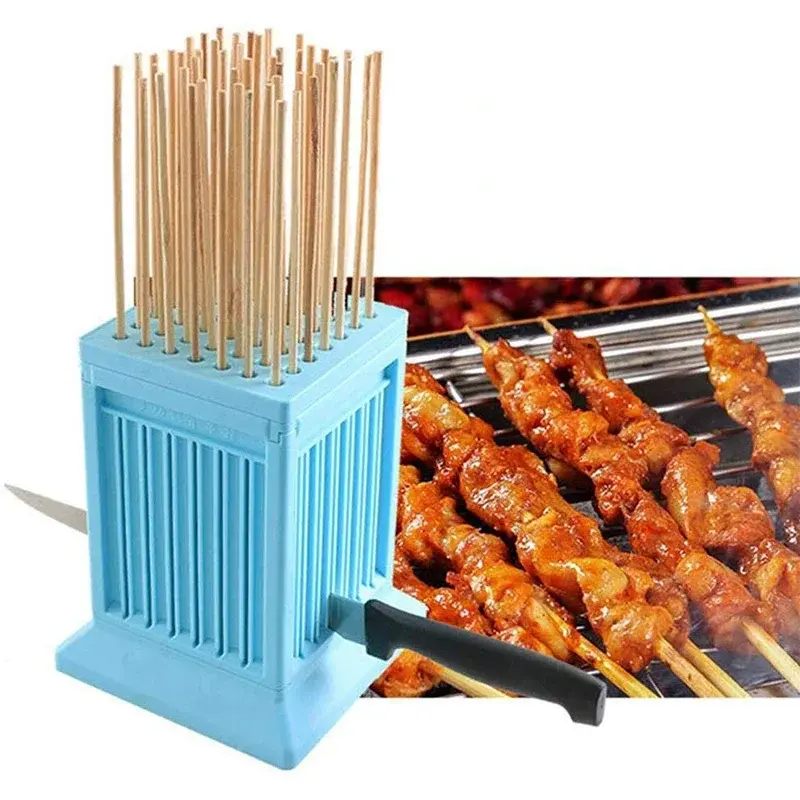 BBQ Meat Skewer Maker Wear Meat String Lamb Skewers Machine 49 Holes