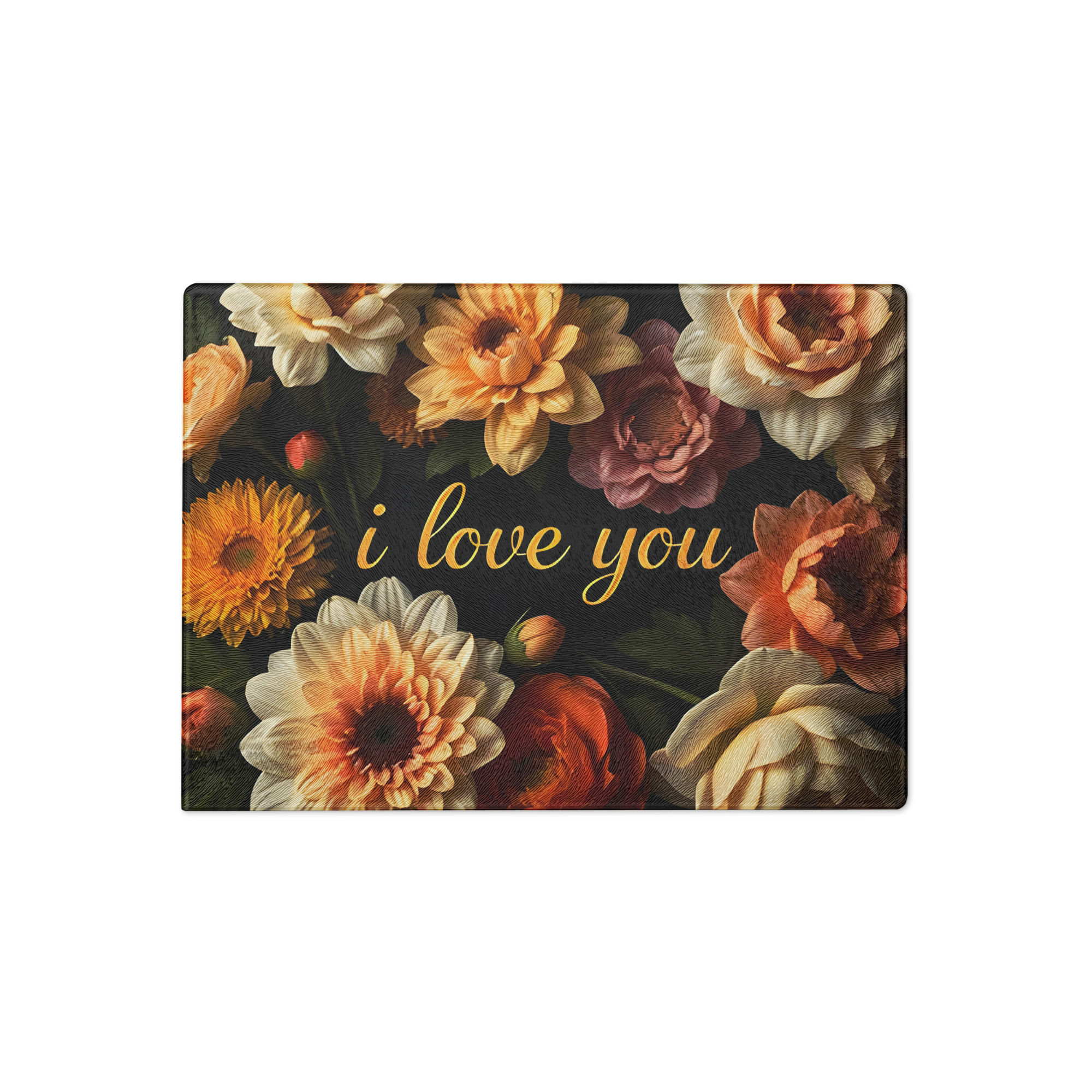 I Love You Glass Cutting Board 8″ × 11″