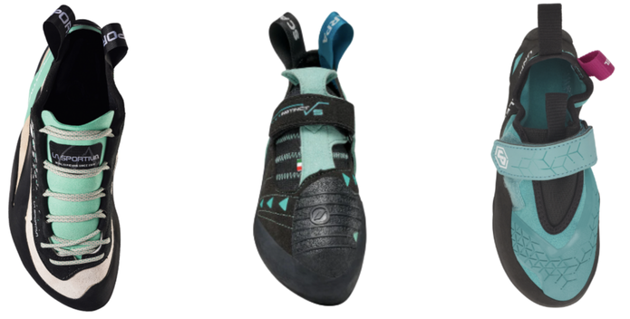 Examples of low-volume shoes: La Sportiva Miura Women's, Scarpa Instinct VS Women's, Unparallel Flagship LV