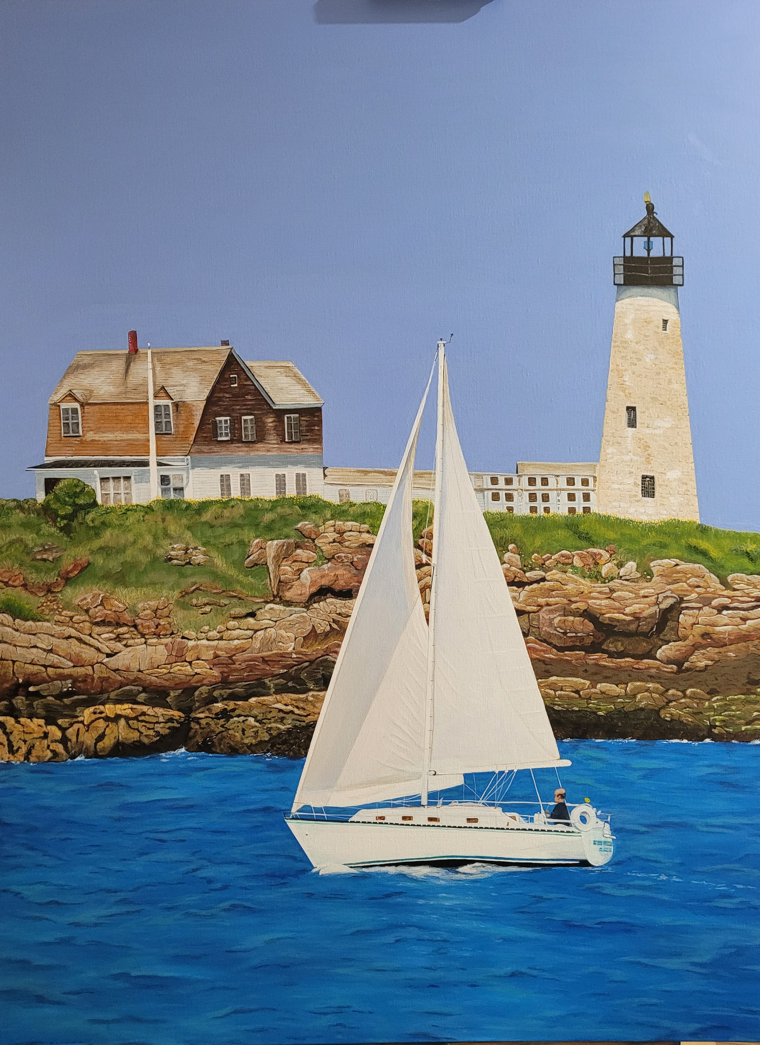 Sailing by the Cliffs - Print